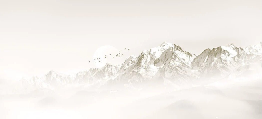 Carta da parati del Monte Bianco, mattina nebbiosa