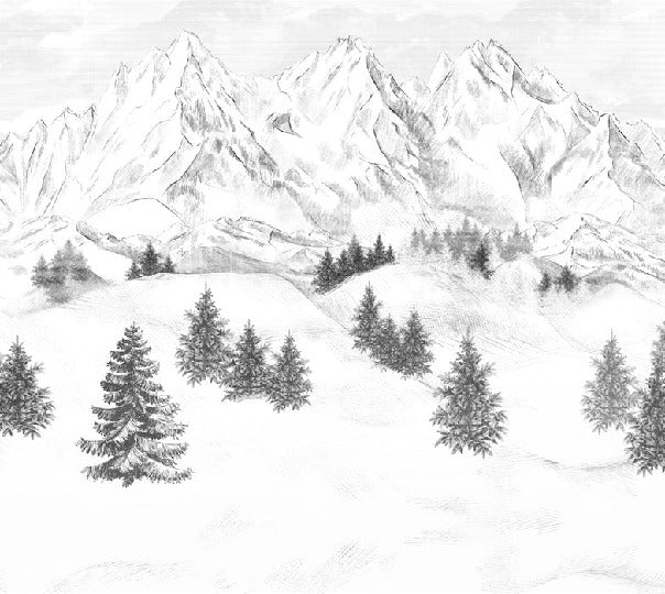 Papier peint montagne sommets de Chamonix, XXL, tendance