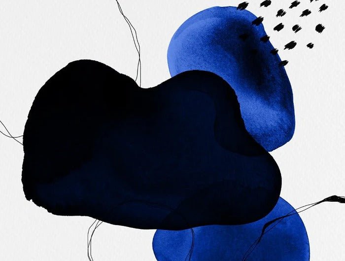 Carta da parati moderna in acquerello blu petrolio
