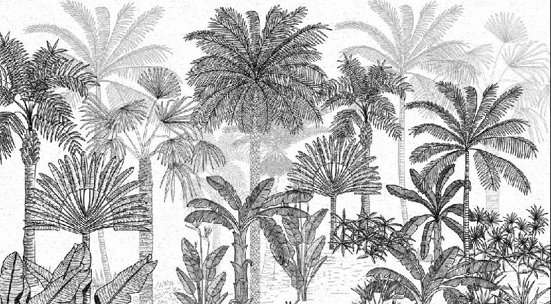 Carta da parati alla moda della giungla di cocco