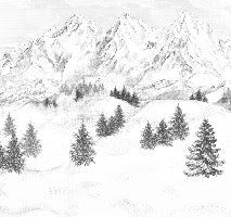 Papier peint montagne sommets de Chamonix, XXL, tendance