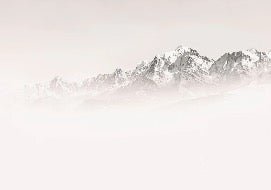 Carta da parati del Monte Bianco, mattina nebbiosa