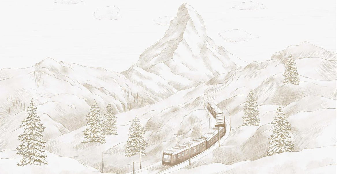 Carta da parati panoramica Matterhorn seppia