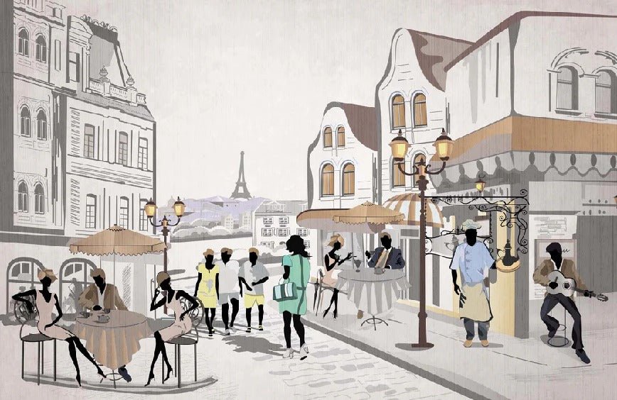 Papier peint bistrot paris café en terrasse, XXL, tendance