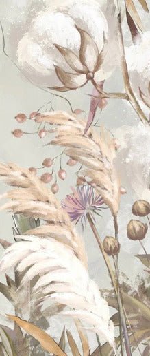 Carta da parati panoramica con fiori di cotone
