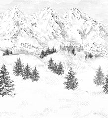Papier peint montagne sommets de Chamonix, XXL, tendance