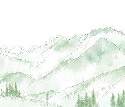 Papier peint montagne chaine des Aravis vert clair, XXL, tendance