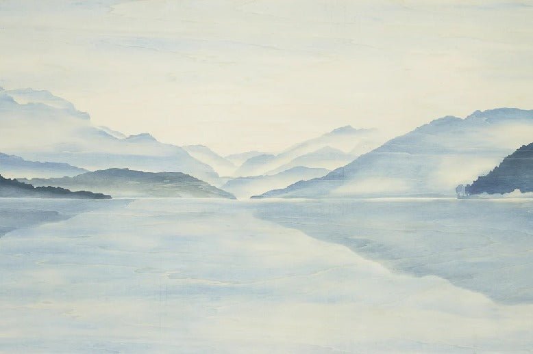 Papier Peint Vue Grand Albigny | Les Bleus du Lac®, XXL, tendance