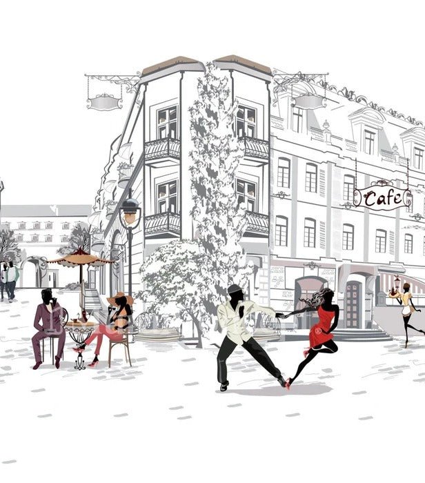 Papier peint panoramique balade parisienne, XXL, tendance