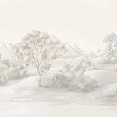 Poetica carta da parati del paesaggio seppia