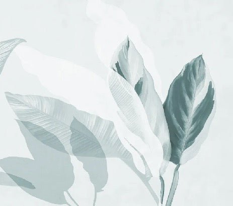 Papier peint feuillage moderne vert d'eau