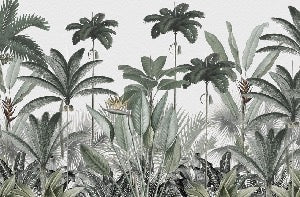 Carta da parati panoramica con albero della giungla