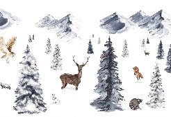 Carta da parati per bambini Animali nella neve