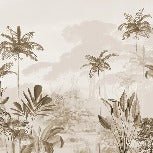 Carta da parati panoramica della giungla eden seppia