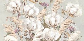 Carta da parati panoramica con fiori di cotone