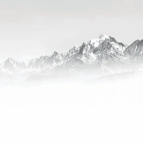 Il Monte Bianco nella nebbia carta da parati in bianco e nero
