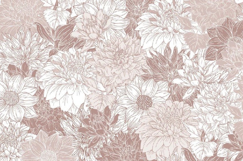 Carta da parati con fiori di dalia