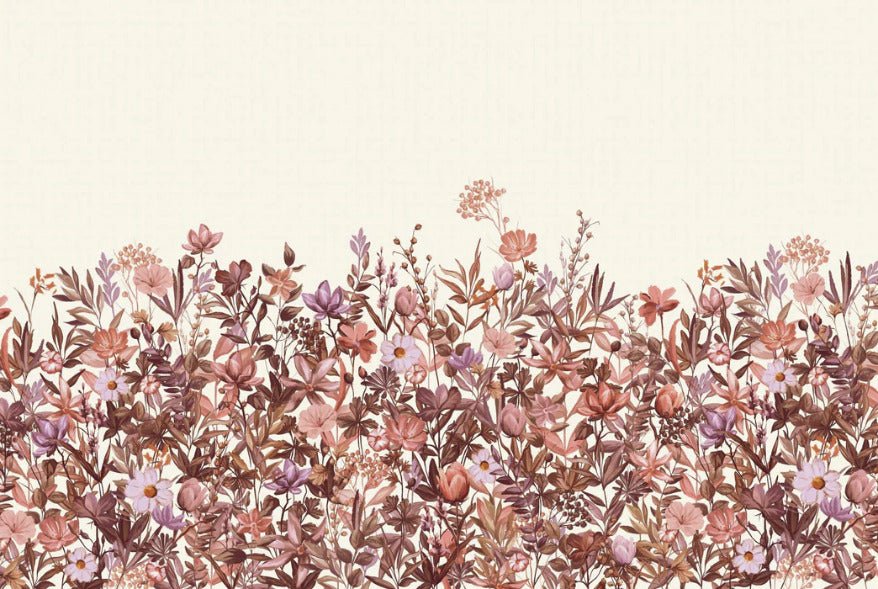 Carta da parati con fiori a pennello