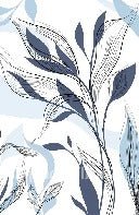 Carta da parati grafica blu con fiori