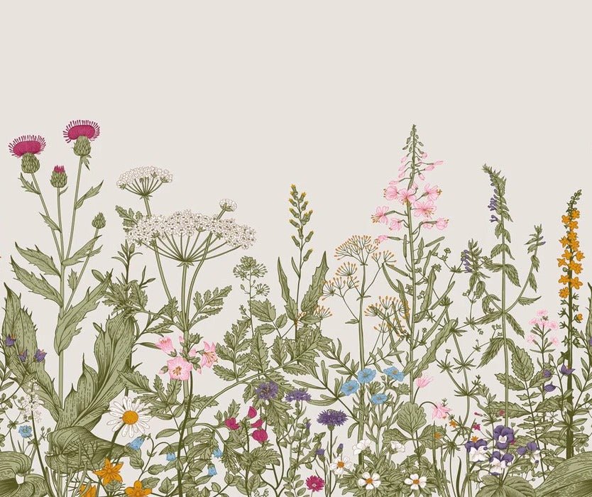 Papier peint bistrot botanique folk romantique, XXL, tendance