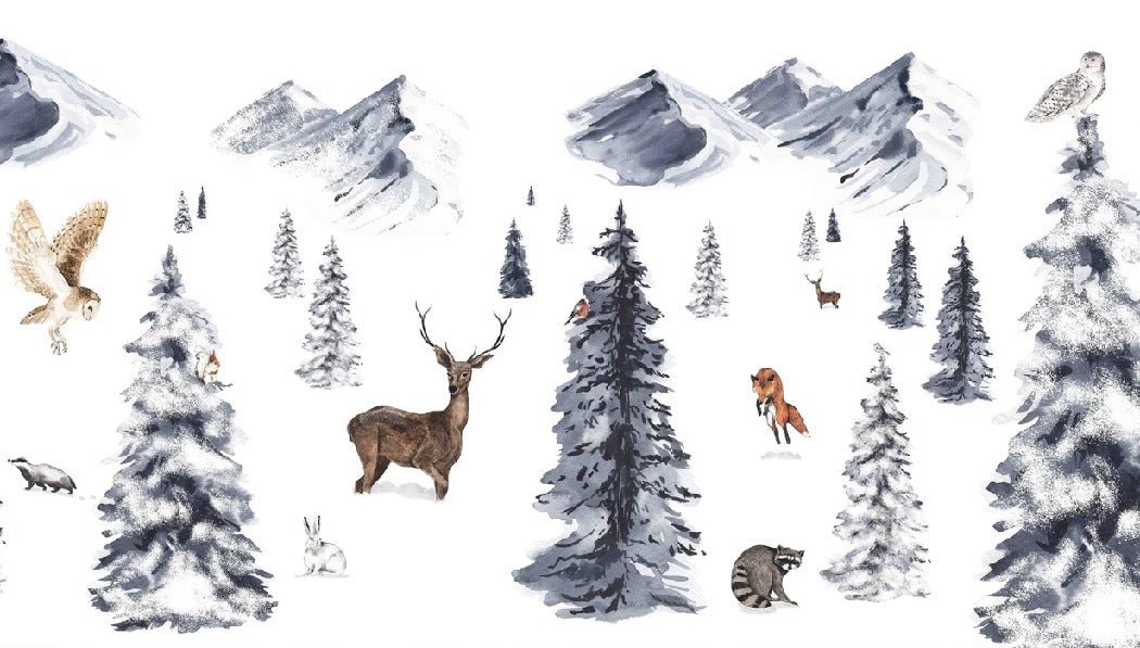 Carta da parati per bambini Animali nella neve