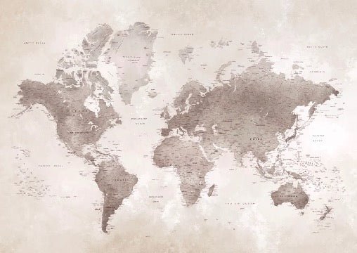 Carta da parati con mappa del mondo senza tempo