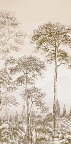 Carta da parati natura pineta seppia