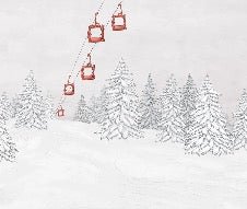 Papier peint montagne télécabine rouge, XXL, tendance