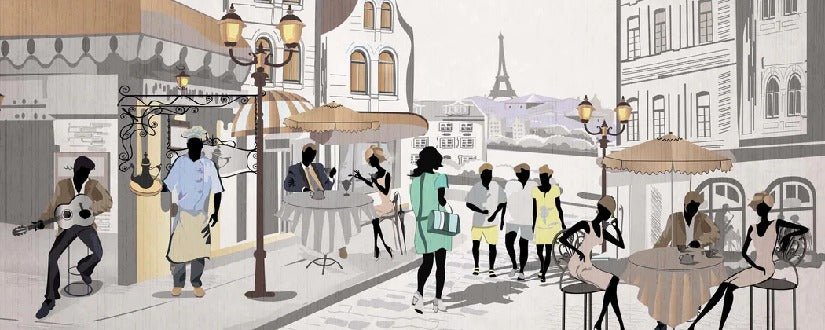 Carta da parati francese Paris café en terrasse