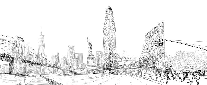 Carta da parati architettura New York