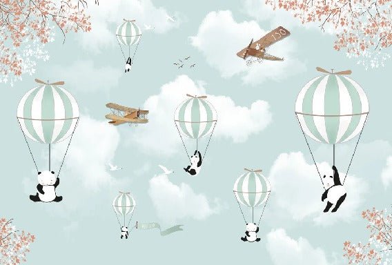 Panda in mongolfiera wallpaper