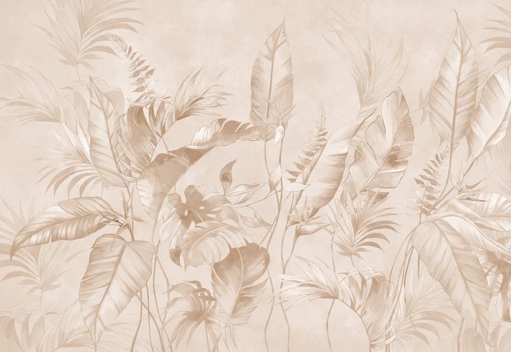 Papier peint élégante jungle poudrée, XXL, tendance