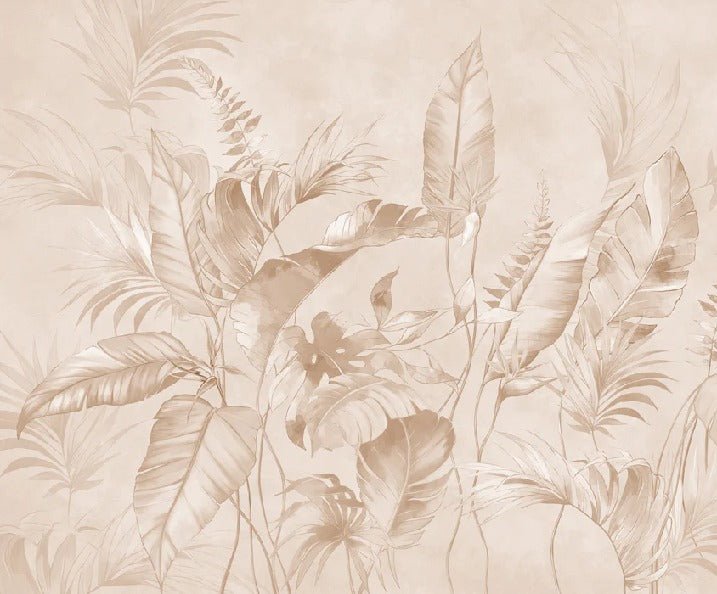 Papier peint élégante jungle poudrée, XXL, tendance