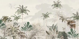 Carta da parati panoramica della giungla Green Eden