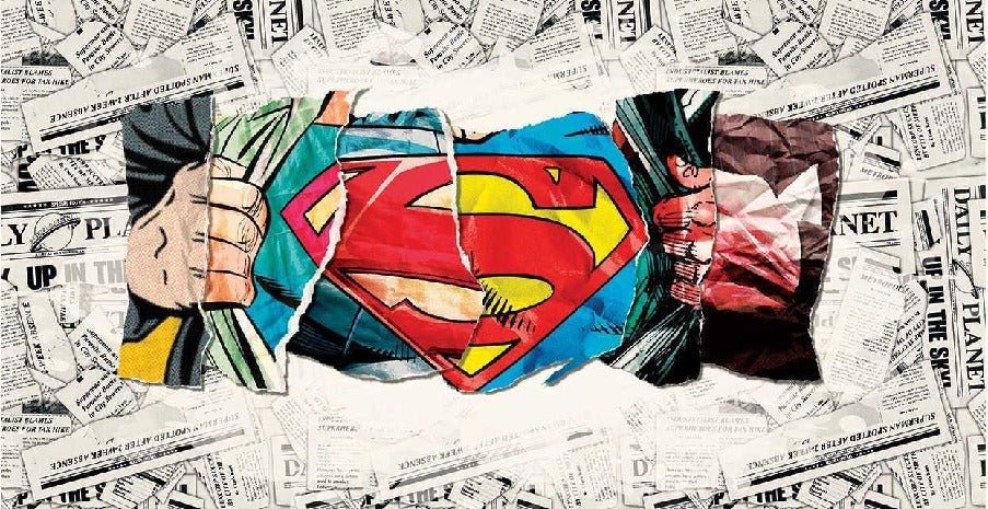 Carta da parati panoramica eroe superman fumetto ecu S giornale
