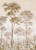 Carta da parati natura pineta seppia