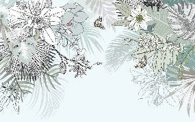 Carta da parati natura trendy acqua verde pianta