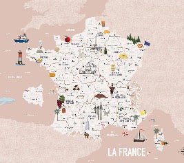 Carta da parati per bambini Francia rosé
