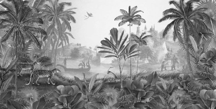 Papier peint panoramique ombres sauvages, XXL, tendance