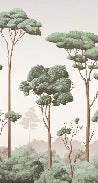 Papier peint brise légère pinède