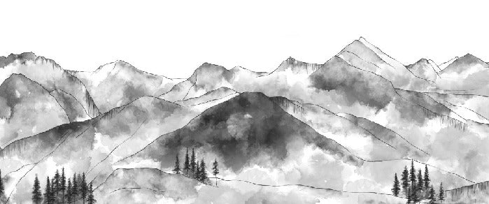 Carta da parati in bianco e nero dei monti Aravis