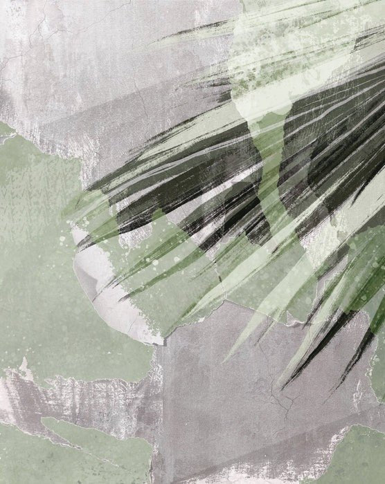 Papier peint panoramique rétro palm gris, XXL, tendance