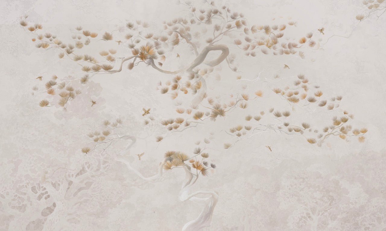 Papier peint japonisant - Brume de pins, XXL, tendance