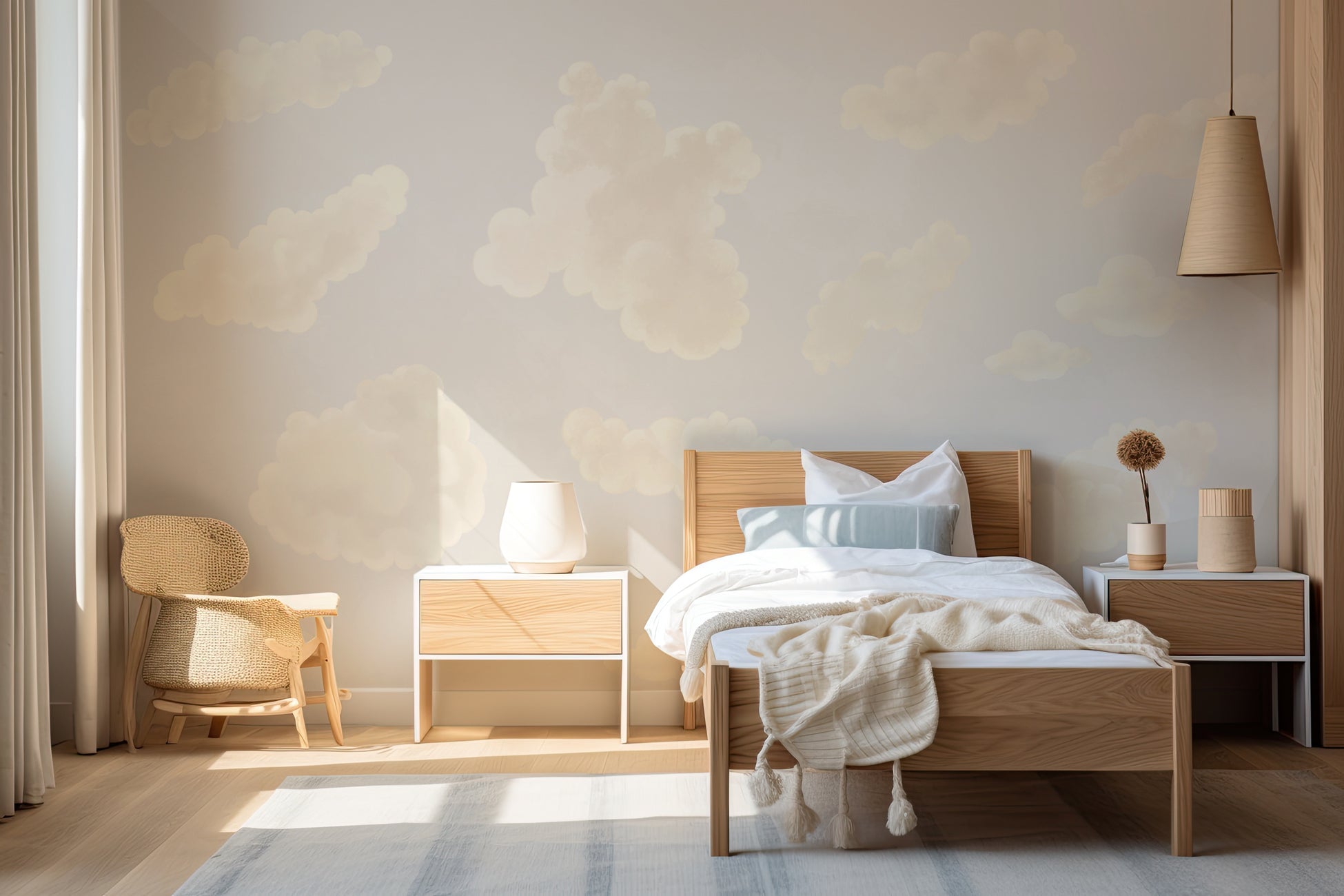 Papier peint pour enfant cloud, XXL, tendance