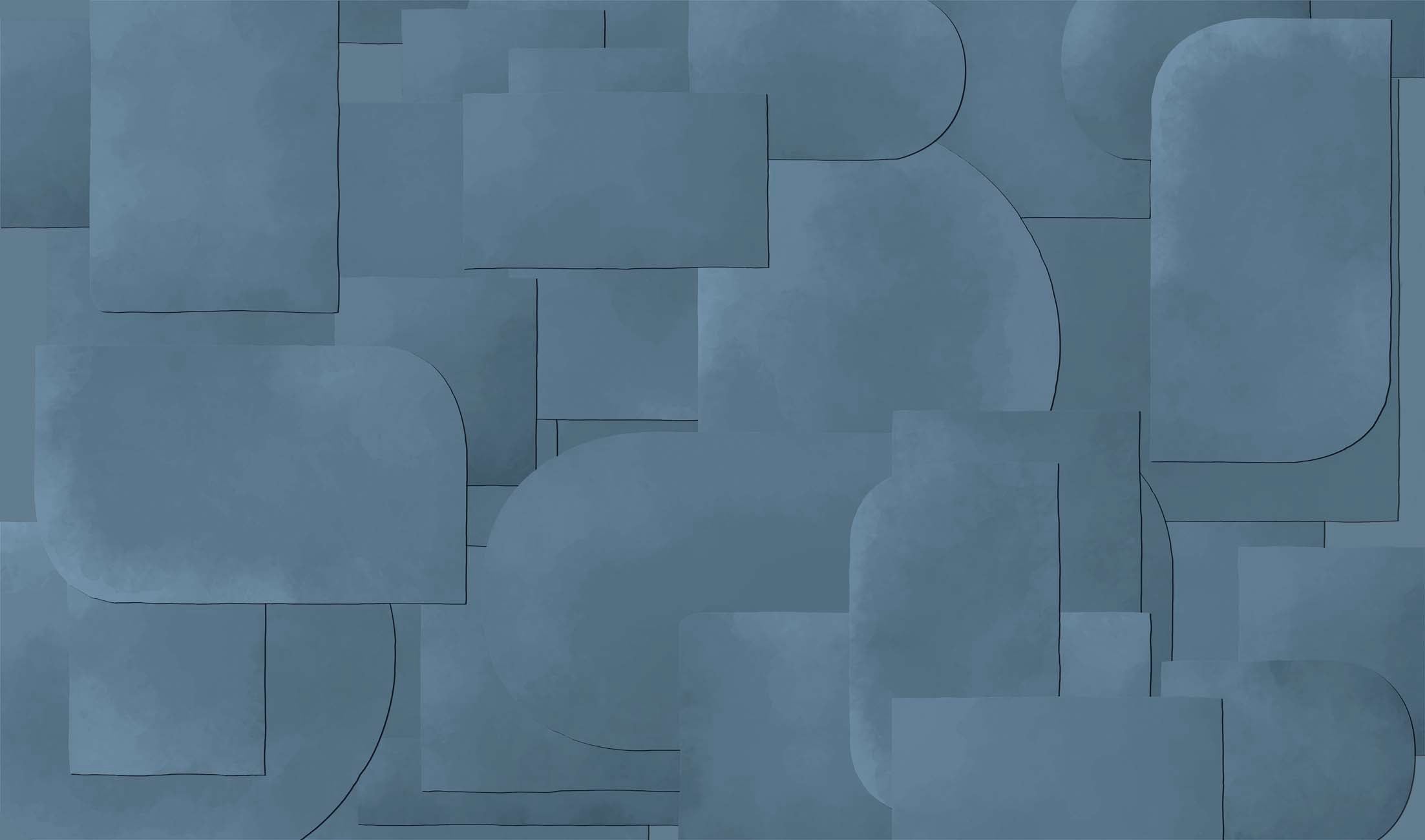 Papier peint panoramique découpé bleu, XXL, tendance