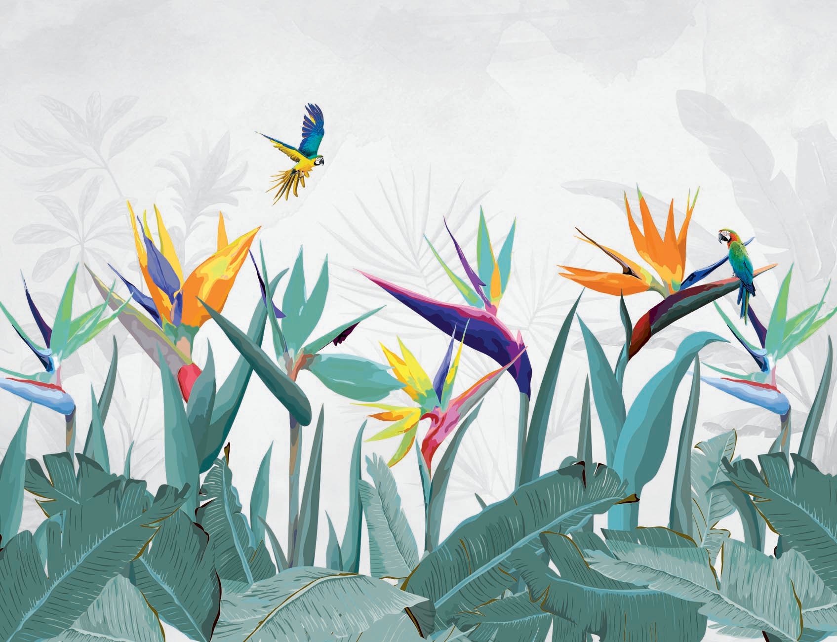 Papier peint bistrot exotique balata, XXL, tendance