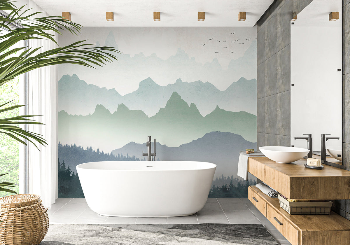 Wallpaper Matinal Forest Bathroom