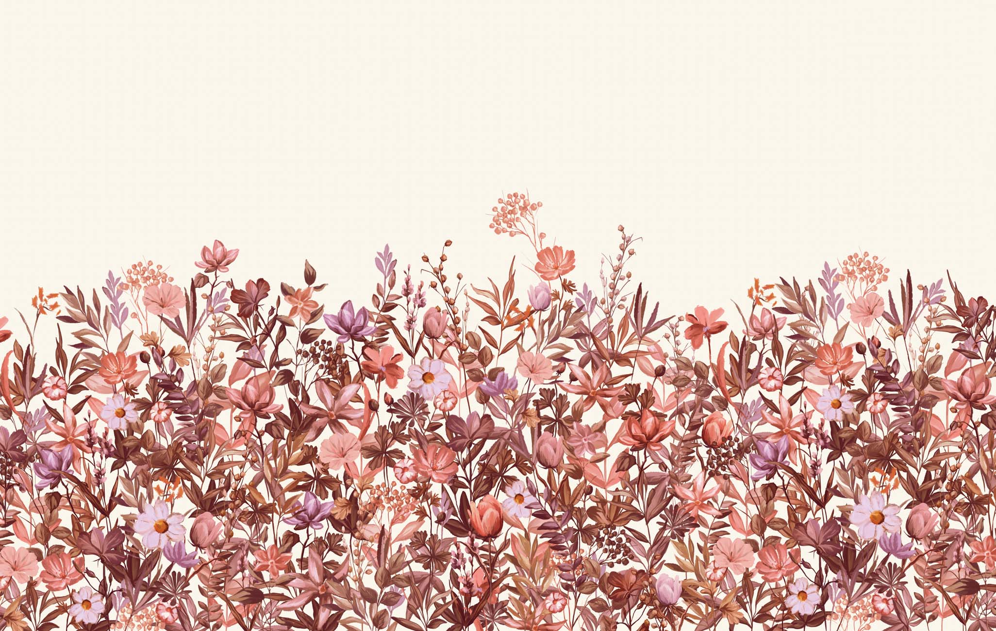 Papier peint fleurs au pinceau, XXL, tendance