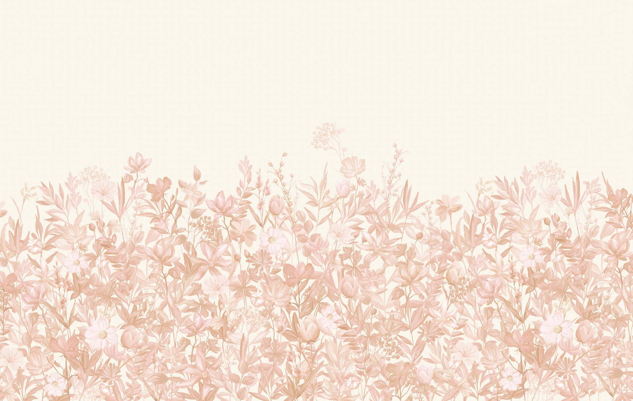 Papier peint fleurs au pinceau sépia, XXL, tendance