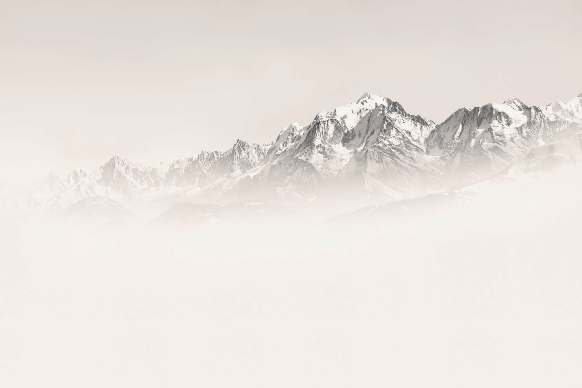 Papier peint Mont Blanc dans la brume sépia, XXL, tendance